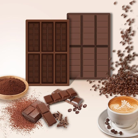 Set 2 forme de ciocolata, 6 patrate, silicon BPA free, pentru copt ciocolata si deserturi, Mold 1 [1]