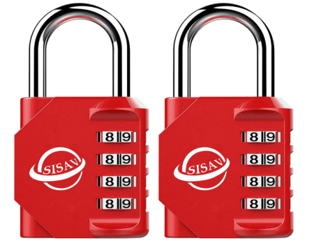 Lichidare Stoc - Set 2 lacăte combinație 4 cifre – zinc water‑proof, 10000 combinații – bagaje, dulap, poartă