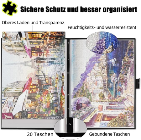 Organizator pentru puzzle, 20 Compartimente, 69x51 cm, Negru [3]