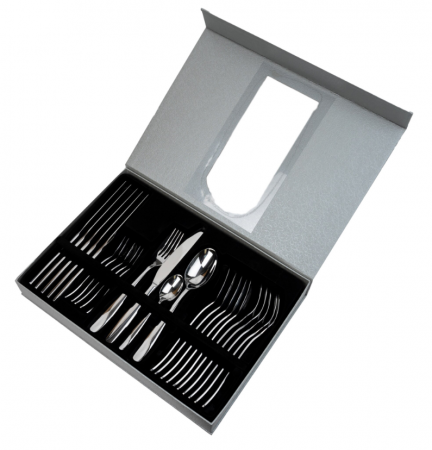 Set 24 tacamuri, stainless stell, pentru 6 persoane, RAWI 24C, crom [1]