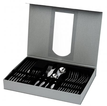 Set 24 tacamuri, stainless stell, pentru 6 persoane, RAWI 24C, crom [0]