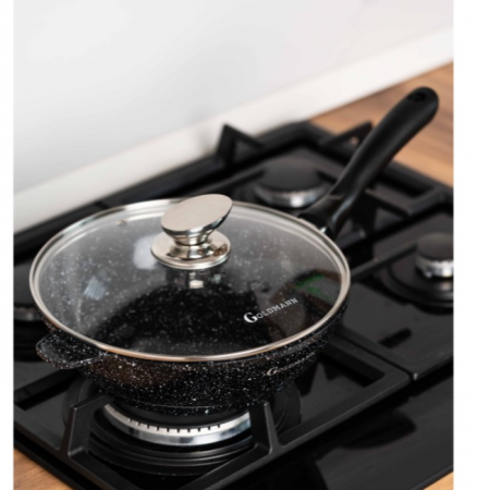 Set 8 piese cratite cu capace sticla, 20/24/28 cm, 2.3l/4.5l/6.5l, aluminiu turnat si invelis marmorat interior/exterior [13]