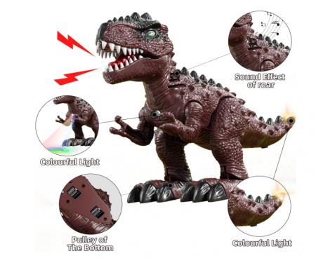 Set 3 dinozauri electrici – mers, sunet, lumină LED (Brachiosaurus, Stegosaurus, T‑Rex) [2]