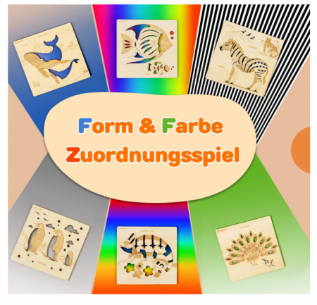 Joc Montessori din lemn cu șireturi și modele de animale – puzzle educativ pentru copii, dezvoltare motricitate fină [2]