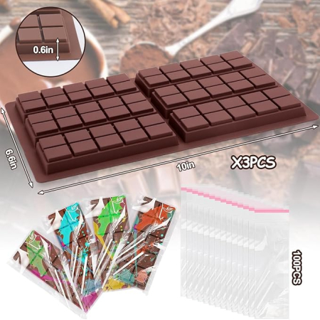 Set 3 forme ciocolata din silicon, matrite antiaderente pentru batoane, ciocolata, budinca si dulciuri [5]