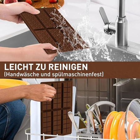 Set  3 Pieces Silicone Chocolate Molds with Pouch and Spatula, 100 Pcs Non-Stick Silicone Chocolate Bar Moulds Silicone Mould [6]