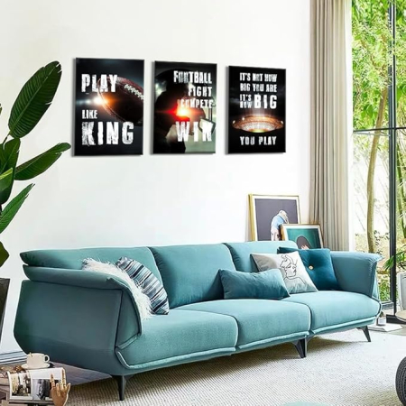 Set 3 tablouri canvas Artscope abstract, tematica sport si pasiune, imprimeu artistic modern pentru decor perete, 30 x 40 cm [6]