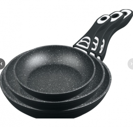 Bucatarie & Servire masa - Set 3 tigai din aluminiu forjat fara capac, marmorate, 20/24/28cm, Bohmann