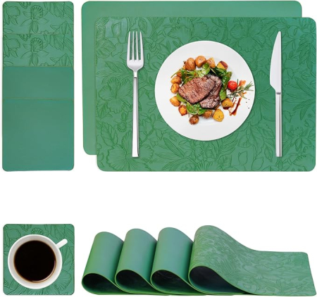 Lichidare Stoc - Set 4 fete de masa 30×45 cm, poliester anti-șifonare, design modern, lavabile, protecție masa ideală pentru uz zilnic & petreceri