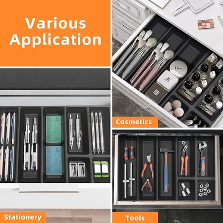 Organizator reglabil pentru tacamuri – 7 compartimente, extensibil pentru sertare diverse [6]