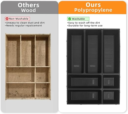 Organizator reglabil pentru tacamuri – 7 compartimente, extensibil pentru sertare diverse [4]