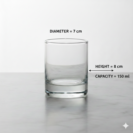 Set 12 pahare din sticlă transparentă, 150 ml, Ø 7 cm, H 8 cm, bază groasă, pentru apă, suc, whisky, uz casnic & HoReCa [1]