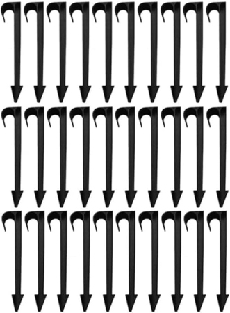 Bricolaj - Set 60 ancore fixare furtun gradina, ground mounting anchor, compatibil 3/4 inch, pentru sistem irigare, gazon si terasa, negru
