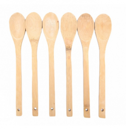 Set 6 bucati, linguri din lemn de bambus, 23cm lungime [0]