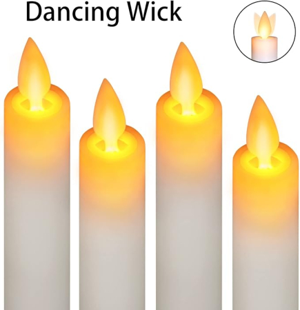 Set 4 lumânări LED tip candelă, cu flacără „dansantă”, alimentate cu baterii, cu telecomandă și temporizator, decor Crăciun & Halloween [1]