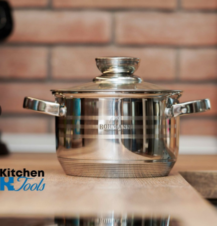 Set 6 oale inox cu capace Bohmann + tigaie granit [8]