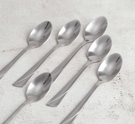 Tacamuri si seturi - Set 6 piese lingurite pentru ceai, otel inoxidabil, lucios, argintiu