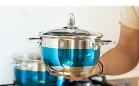 Set 8 piese, cratite inox termorezistente, 1.8l/2.5l/3.5l/5.9l, Bohmann, Albastru [5]