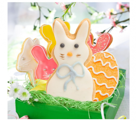 Set 8 decupatoare biscuiți Paște – inox alimentar, modele mari de iepuraș (12,7 cm), care se târâie (8 cm) [7]