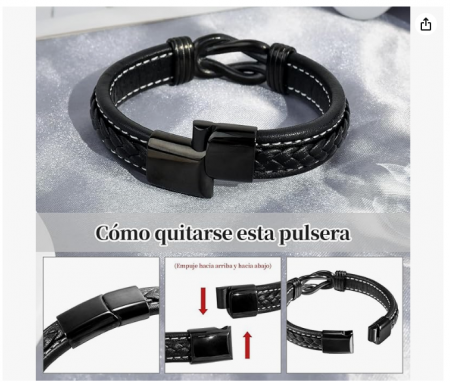 Brățară piele bărbați – cadou pentru tată, mesaj motivațional gravat, oțel inoxidabil + cutie cadou [3]