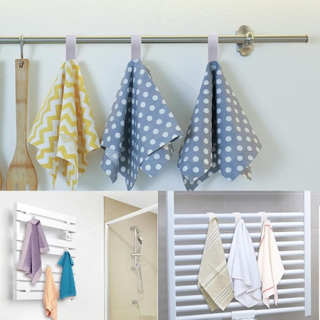 Set 10 Cârlige ABS pentru Calorifer Rotund – Ideal pentru Prosoape, Halate, Baie [3]