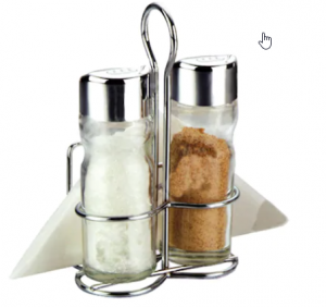 Bucatarie & Servire masa - Set condimente, 4 piese, suport inox