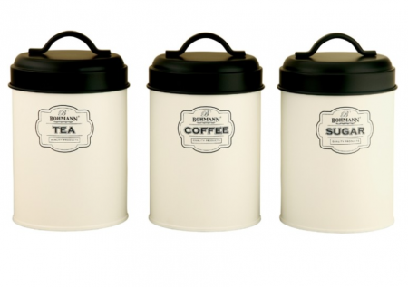 Articole pentru servire - Set organizatoare pentru ceai, cafea, zahar, otel carbon, 11x15cm, Bohmann