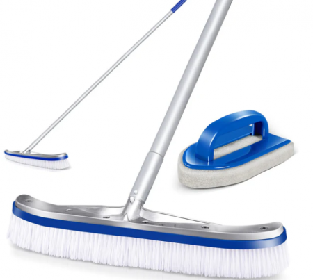 Perie MASTERTOP cu Mâner Lung din Aluminiu, Ideală pentru Curățarea piscinelor, Podelelor și Plăcilor Ceramice [0]