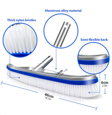 Perie MASTERTOP cu Mâner Lung din Aluminiu, Ideală pentru Curățarea piscinelor, Podelelor și Plăcilor Ceramice [1]