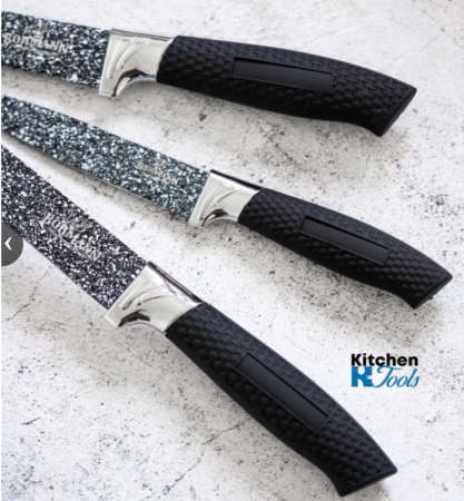 Set cutite 6 piese Bohmann- in cutie magnetica cu maner soft touch si insertie argintie [2]