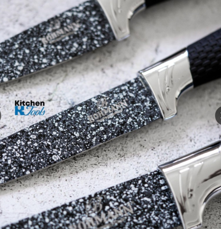 Set cutite 6 piese Bohmann- in cutie magnetica cu maner soft touch si insertie argintie [3]