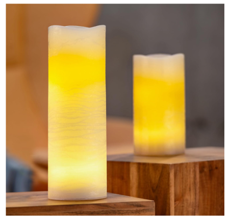 Lumanare Decorativa din ceara, Flower Power, 10 x 30 cm, Culoare Crem, Design Floral, Ardere Uniforma, Pentru Casa si Evenimente [3]