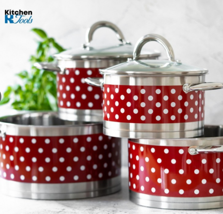 Set de oale din inox cu buline, Bohmann, 8 piese, 2.6L, 3.6L, 4.7L, 6.1L [8]