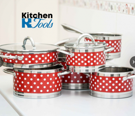 Set de oale din inox cu buline, Bohmann, 12 piese, 1,9L, 1.9 l ,2.6L, 2.9L, 3.6L, , 6.1L [1]