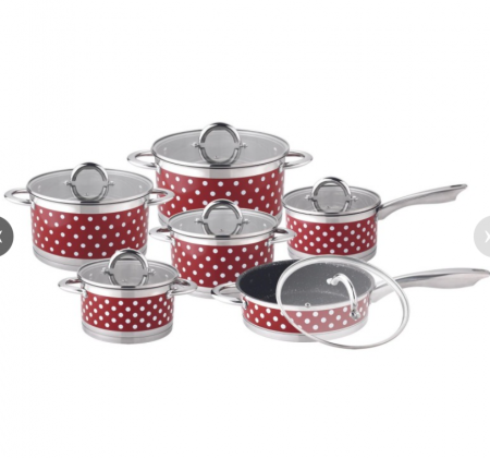 Set de oale din inox cu buline, Bohmann, 12 piese, 1,9L, 1.9 l ,2.6L, 2.9L, 3.6L, , 6.1L [0]