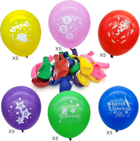 Set 35 baloane XINDY pentru prima zi de scoala, latex colorate, decoratiuni pentru baieti si fete [2]