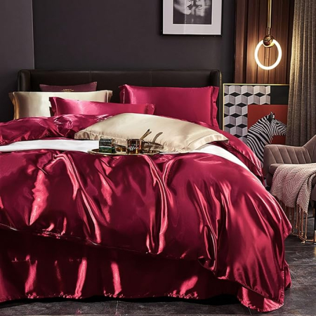 Set husa pilota Freyamy, rosu vin – 240x260cm si 2 fete de perna 65x65 cm, lux, material premium, marime Double [1]