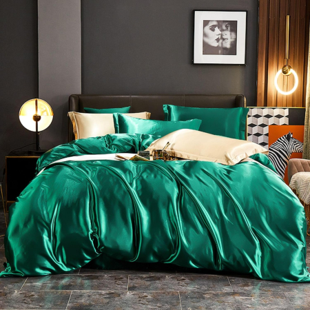 Set husa pilota Freyamy, verde inchis – 200x200cm si 2 fete de perna 65x65 cm, lux, material premium, marime Double [6]