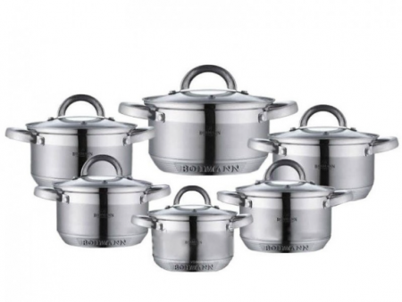 Oale si cratite - Set oale inox 12 piese Bohmann, Inductie, PREMIUM, Austria