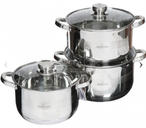 Set 3 oale cu capace din inox Bohmann [2]