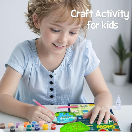 Set creativ pictura pe lemn, glow in the dark, kit artizanat copii 6-12 ani [5]