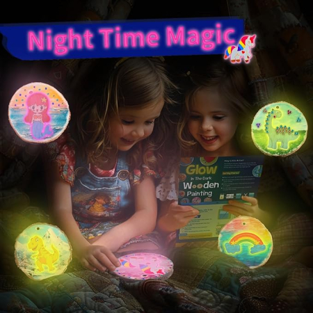 Set creativ pictura pe lemn, glow in the dark, kit artizanat copii 6-12 ani [3]