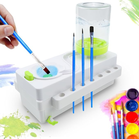 curățitor multifuncțional pensule cu circulație apă, pentru acrilic, acuarelă și vopsele pe bază de apă, echipamente artist [1]