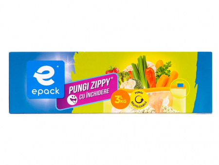 Folii si pungi alimentare - Set Pungi Zippy cu Inchidere Epack 3 L, 10 bucati