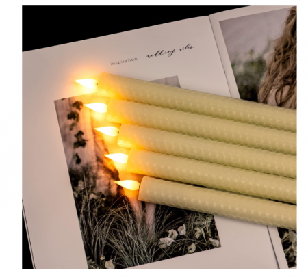 Set 6 lumânări LED tip candelă, cu flacără „dansantă”, alimentate cu baterii, cu telecomandă și temporizator, decor Crăciun & Halloween [4]