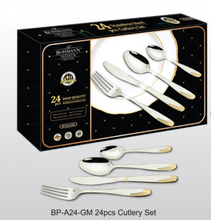Set tacamuri 24 piese Bohmann Premium BPA24-GM, Otel inoxidabil [1]
