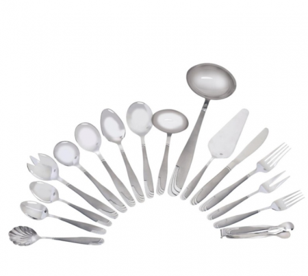 Set tacamuri 72 piese, 12 persoane, argintiu, diplomat [1]