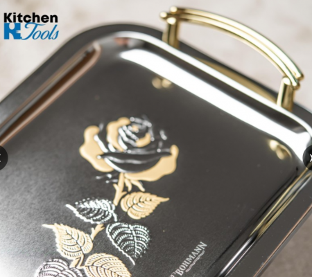 Set tavi pentru servire, 3 piese, manere aurii [2]