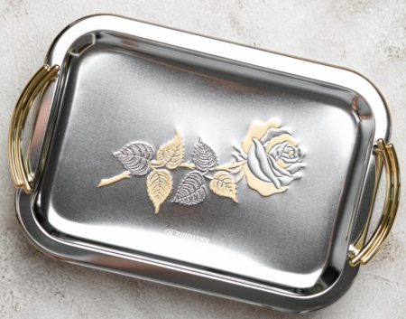 Set tavi pentru servire, 3 piese, manere aurii [4]