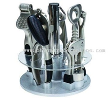 Bucatarie & Servire masa - Set ustensile de bucatarie, Bohmann, 6 piese, suport rotativ, inox